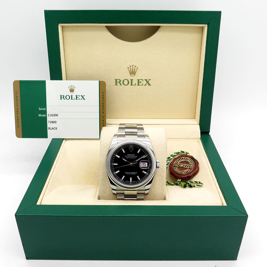 Rolex 116200 Datejust with Black Stick Dial on Oyster - Image 2