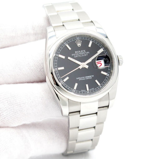 Rolex 116200 Datejust with Black Stick Dial on Oyster