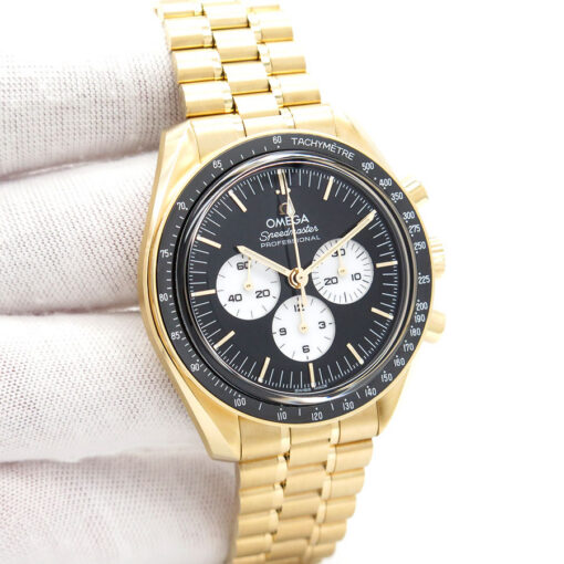 Omega Speedmaster Moonwatch Moonshine Yellow Gold with Black Dial (New Model)