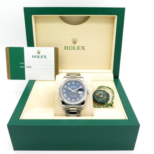Alternative view of Rolex 116200 Datejust with Blue Roman Dial on Oyster