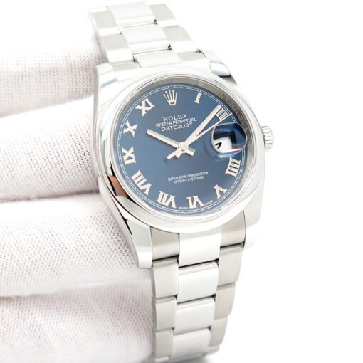Rolex 116200 Datejust with Blue Roman Dial on Oyster