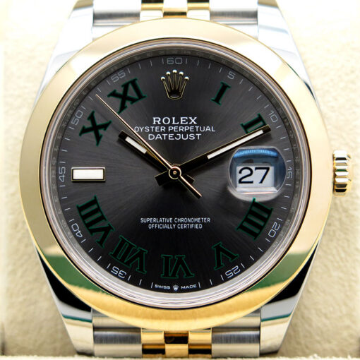 Rolex 126303 Datejust 41 18K/SS with Slate Roman Dial on Jubilee - Image 3