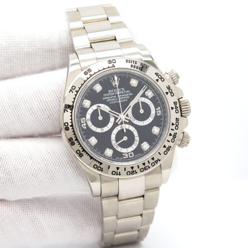 Rolex 116509 Cosmograph Daytona 18K White Gold with Black Diamond Dial