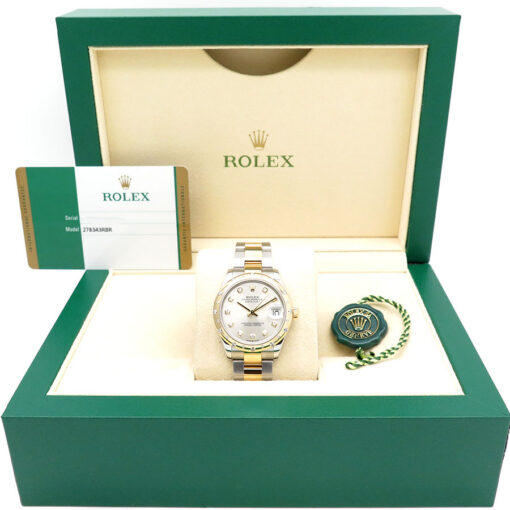 Rolex 278343RBR Datejust 18K/SS with Silver Diamond Dial / Bezel on Oyster - Image 2