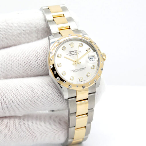 Rolex 278343RBR Datejust 18K/SS with Silver Diamond Dial / Bezel on Oyster
