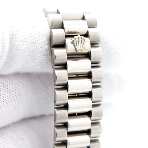 Rolex 18239 Day Date 18K White Gold with Silver Stick Dial - Image 7