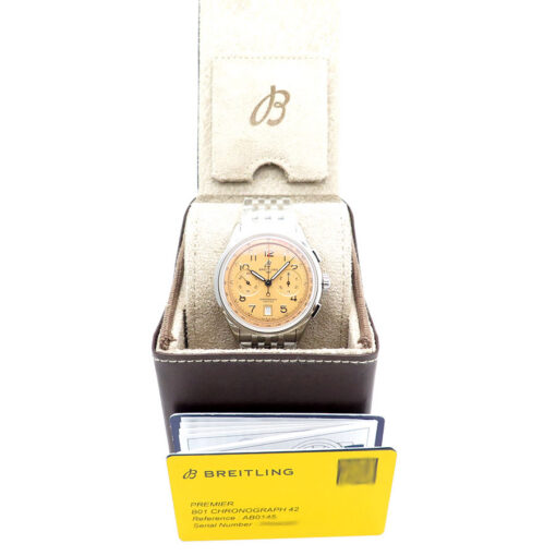 Alternative view of Breitling AB0145 Premier B01 Chronograph with Salmon Dial on Bracelet