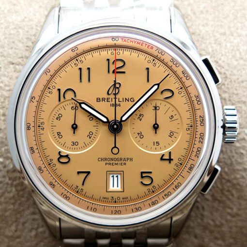 Breitling AB0145 Premier B01 Chronograph with Salmon Dial on Bracelet - Image 3