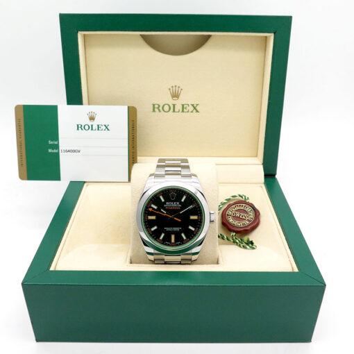 Alternative view of Rolex 116400GV Milgauss with Black Dial