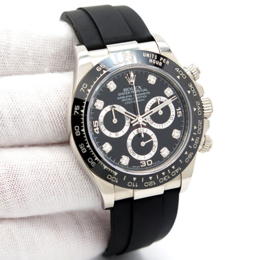 Rolex 116519LN Cosmograph Daytona 18K White Gold with Black Diamond Dial
