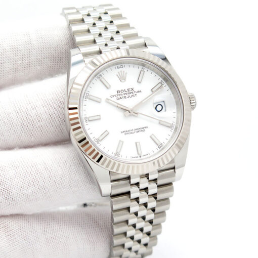 Rolex 126334 Datejust 41 with White Stick Dial on Jubilee