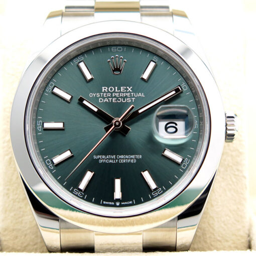 Rolex 126300 Datejust 41 with Mint Green Dial on Oyster - Image 3