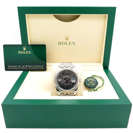 Alternative view of Rolex 126334 Datejust 41 with Slate Roman Dial on Jubilee