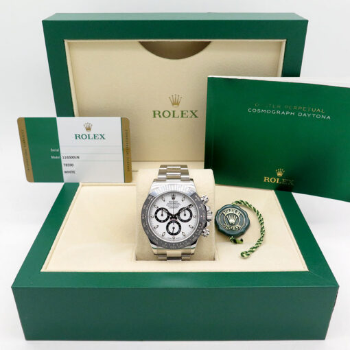 Alternative view of Rolex 116500LN Cosmograph Daytona with White Dial