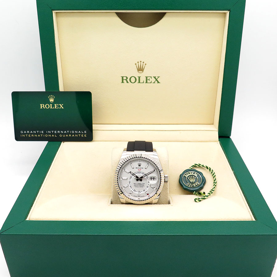 Rolex 336239 Skydweller 18K White Gold with Black Dial on Oysterflex (New Old Stock) - Image 2