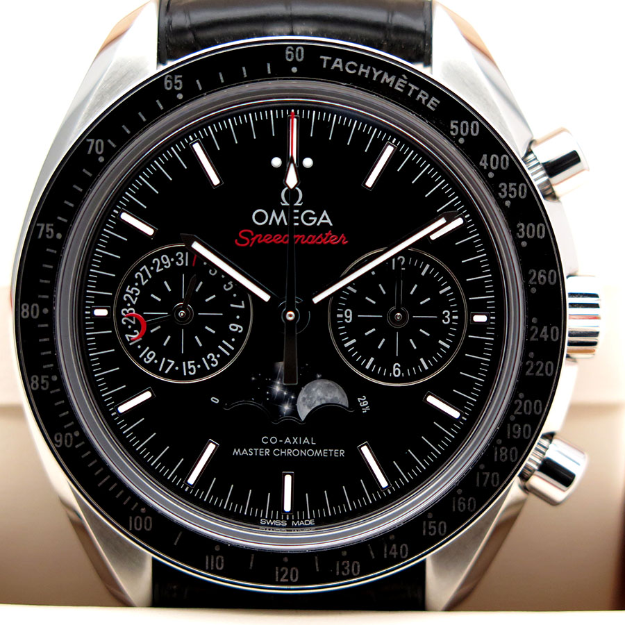 Omega Speedmaster Moonphase Chronograph with Black Dial - Image 3