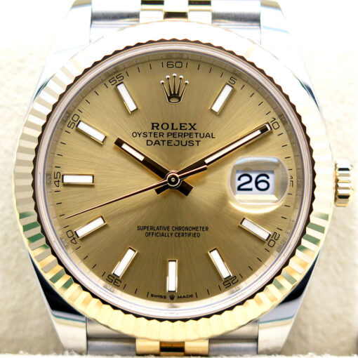 Rolex 126333 Datejust 41 18K/SS with Champagne Stick Dial on Jubilee - Image 3