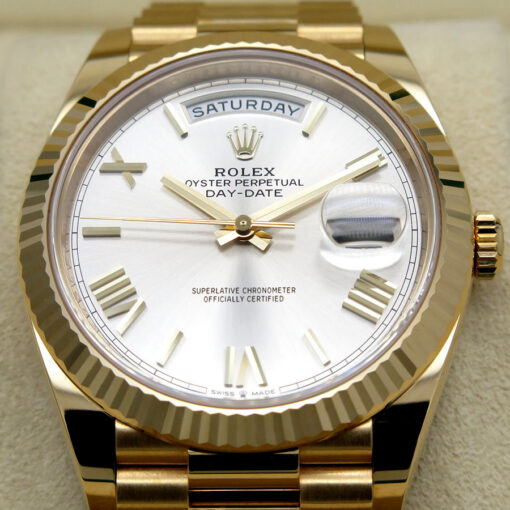 Rolex 228238 Day Date 40 18K Yellow Gold with Silver Roman Dial - Image 3