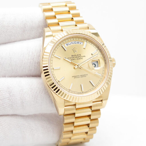 Rolex 228238 Day Date 40 18K Yellow Gold with Champagne Stick Dial