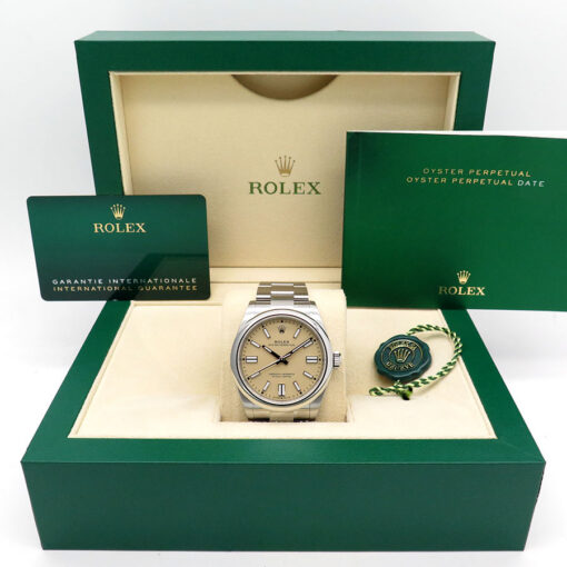 Alternative view of Rolex 134300 Oyster Perpetual 41 with Beige Dial