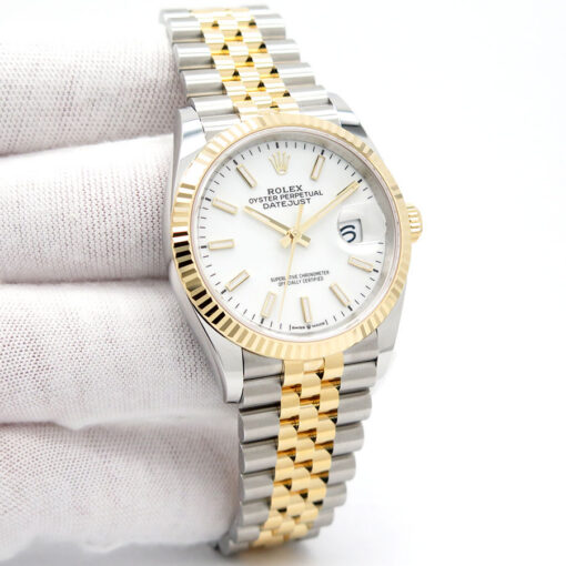 Rolex 126233 Datejust 18K/SS with White Stick Dial on Jubilee