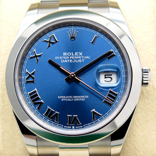 Rolex 126300 Datejust 41 with Blue Azzurro Dial on Oyster - Image 3