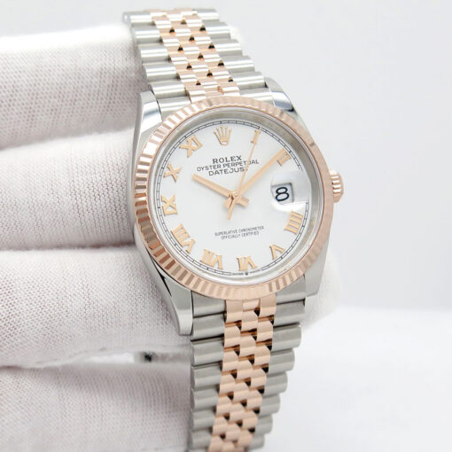 Rolex 126231 Datejust 18K/SS with White Roman Dial on Jubilee