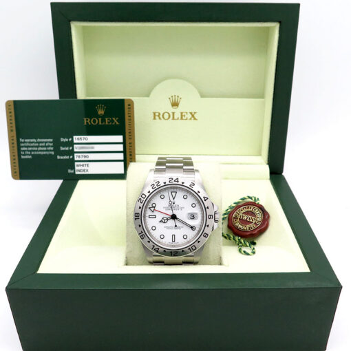 Alternative view of Rolex 16570 Explorer II with White Dial and 3186 Movement