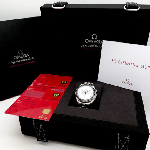 Alternative view of Omega Speedmaster Professional Moonwatch “Sapphire Sandwich” with White Dial