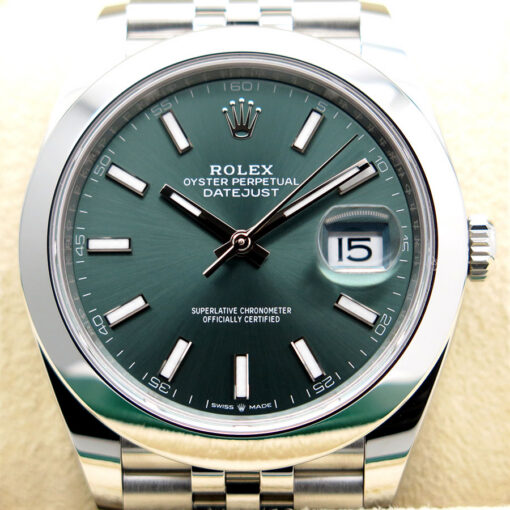 Rolex 126300 Datejust 41 with Mint Green Dial on Jubilee - Image 3