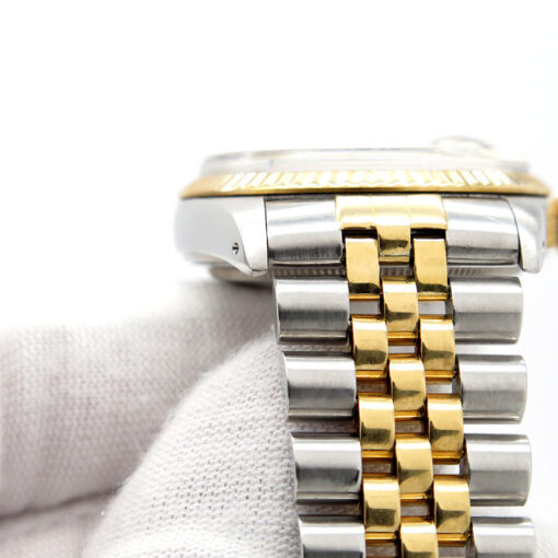 Rolex 16013 Datejust 18K/SS with Silver Stick Dial on Jubilee - Image 9