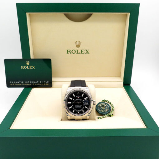 Alternative view of Rolex 336239 Skydweller 18K White Gold with Black Dial on Oysterflex (New Old Stock)