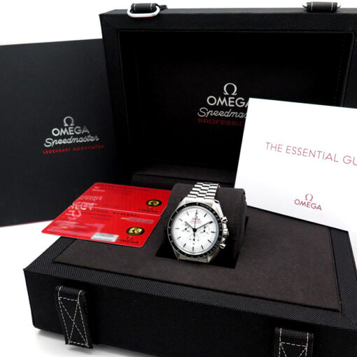Alternative view of Omega Speedmaster Professional Moonwatch “Sapphire Sandwich” with White Dial