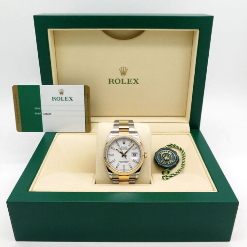Alternative view of Rolex 126233 Datejust 18K/SS with White Stick Dial on Oyster