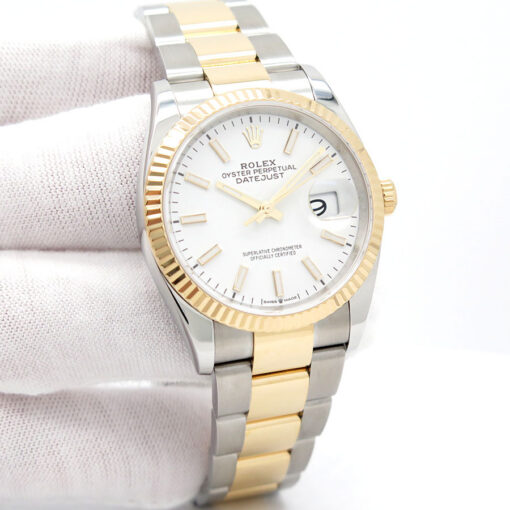 Rolex 126233 Datejust 18K/SS with White Stick Dial on Oyster