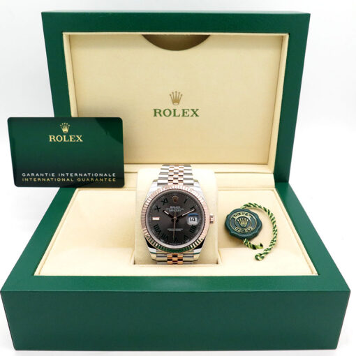 Alternative view of Rolex 126331 Datejust 41 18K/SS with Slate Roman Dial on Jubilee