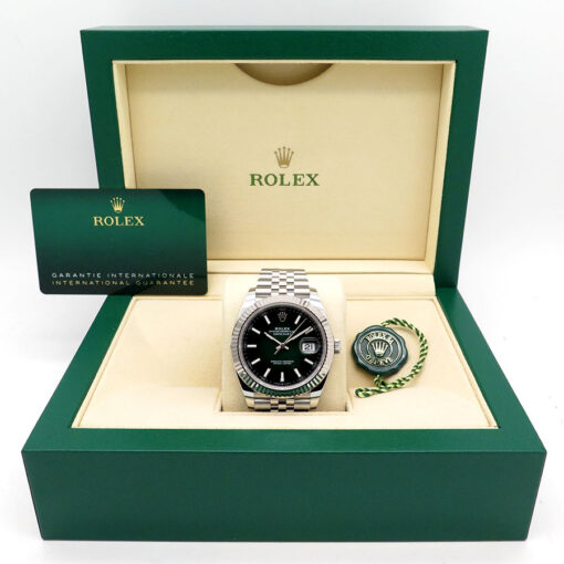 Alternative view of Rolex 126334 Datejust 41 with Green Ombre Dial on Jubilee (New Model)