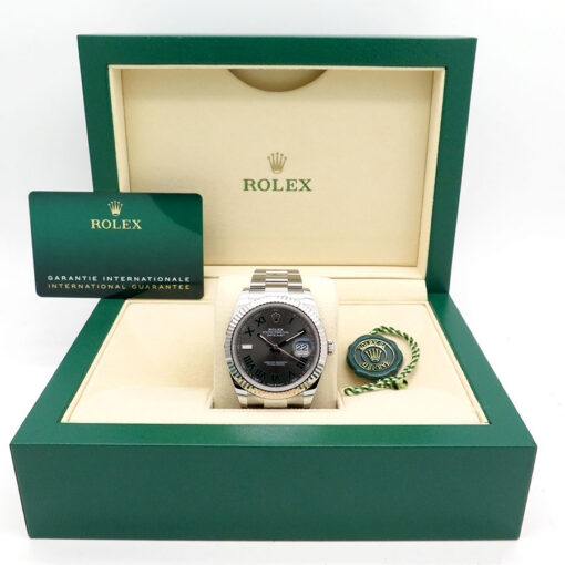 Alternative view of Rolex 126334 Datejust 41 with Slate Roman Dial on Oyster