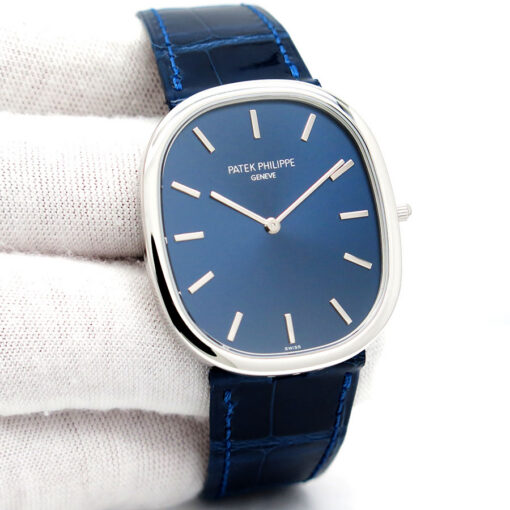 Patek Philippe 5738P Golden Ellipse Platinum with Blue Dial