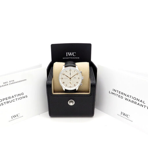 Alternative view of IWC IW371604 Portugieser Chronograph with Silver Dial 41mm