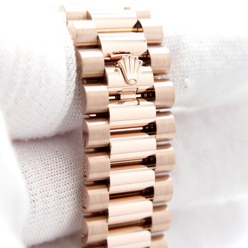 Rolex 228345RBR Day Date 40 18K Rose Gold with Olive Roman Dial and Diamond Bezel - Image 7