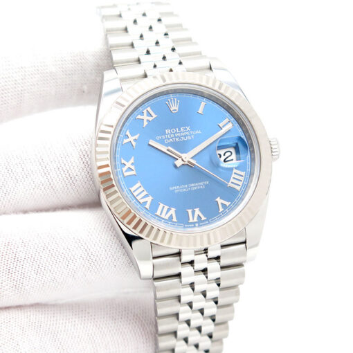 Rolex 126334 Datejust 41 with Blue Azzurro Dial on Jubilee