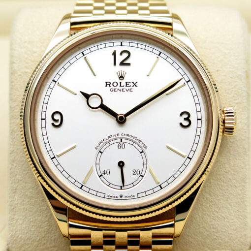 Rolex 52508 Perpetual 1908 with White Dial 18K Yellow Gold on Settimo Bracelet - Image 3
