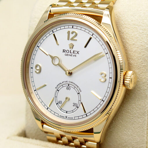 Rolex 52508 Perpetual 1908 with White Dial 18K Yellow Gold on Settimo Bracelet - Image 4