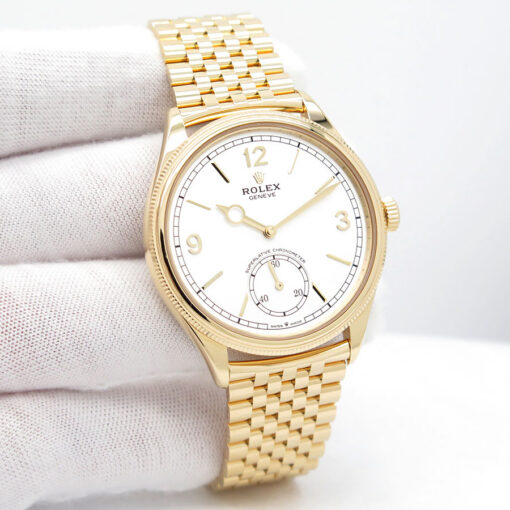 Rolex 52508 Perpetual 1908 with White Dial 18K Yellow Gold on Settimo Bracelet