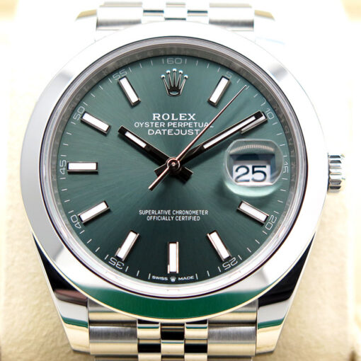 Rolex 126300 Datejust 41 with Mint Green Dial on Jubilee - Image 3