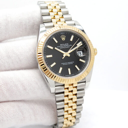 Rolex 126333 Datejust 41 18K/SS with Black Stick Dial on Jubilee