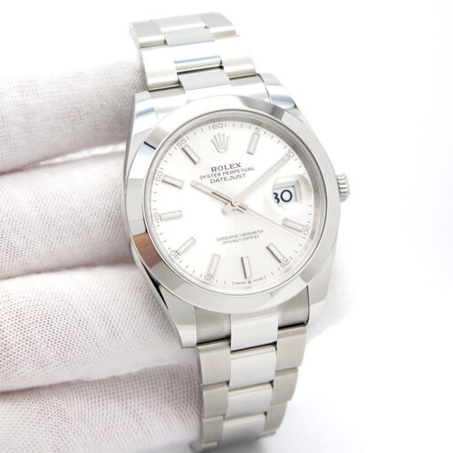 Rolex 126300 Datejust 41 with Silver Stick Dial on Oyster