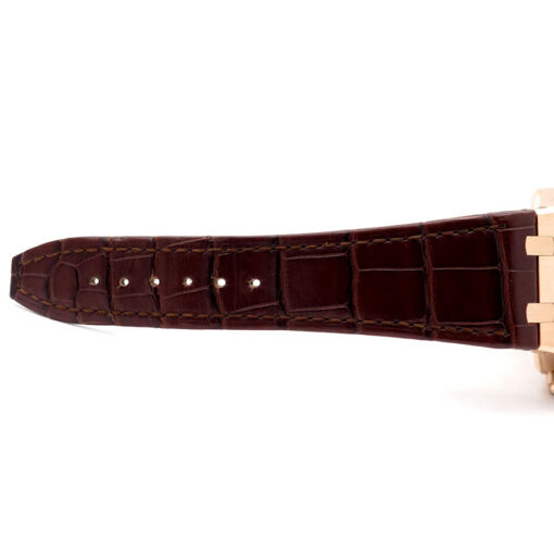 Audemars Piguet 26320OR Royal Oak 18K Rose Gold with Silver Dial on Leather - Image 8