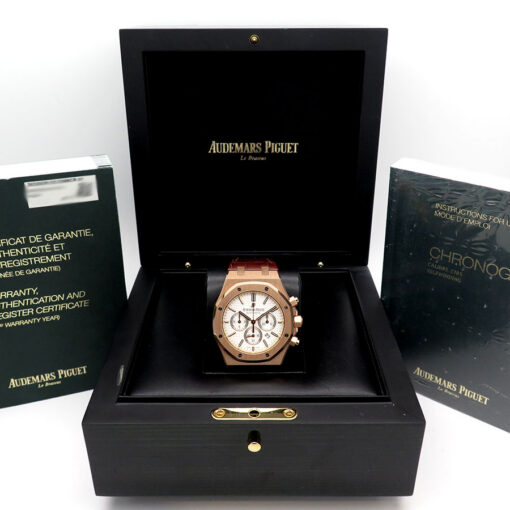 Alternative view of Audemars Piguet 26320OR Royal Oak 18K Rose Gold with Silver Dial on Leather